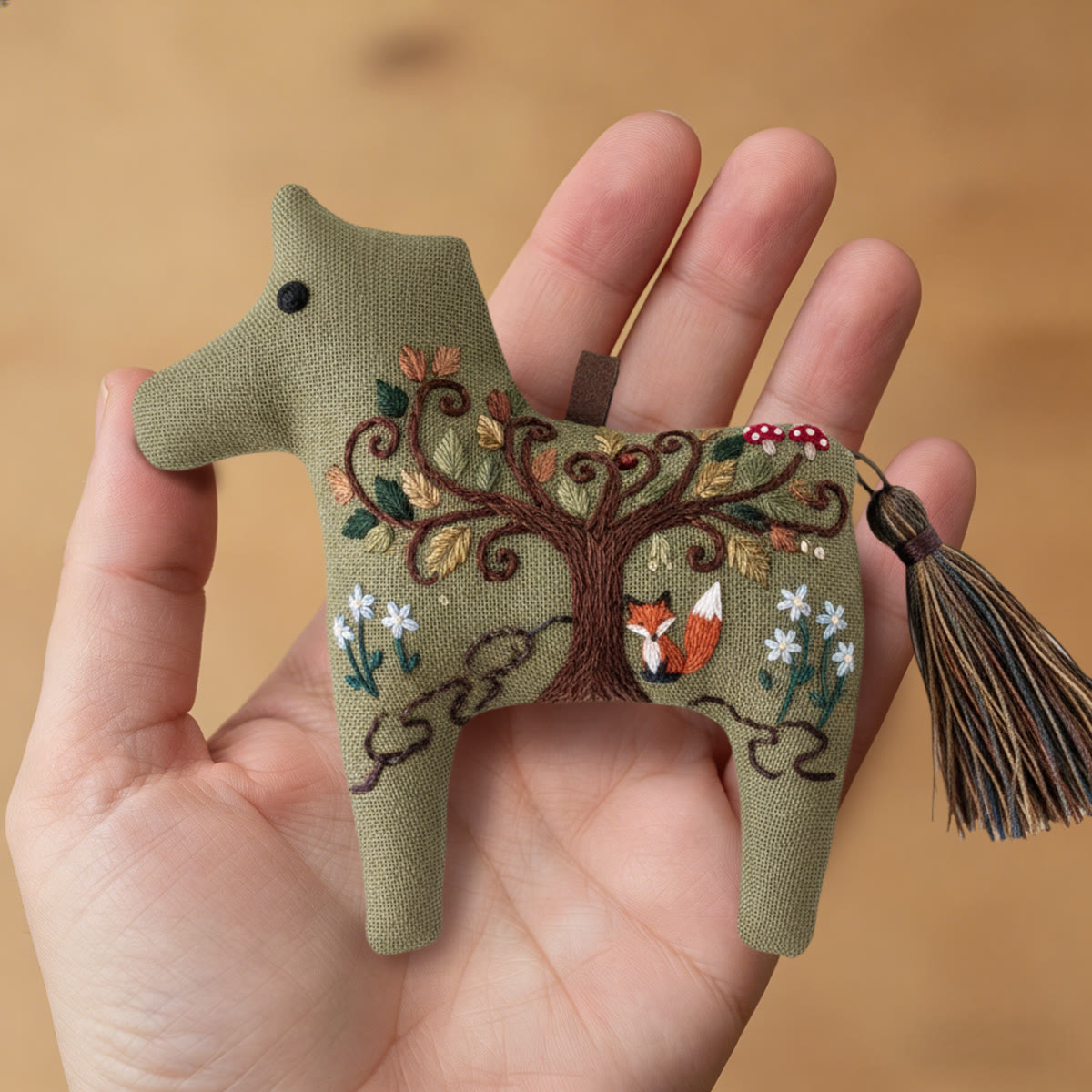 Rubbyoo Dala Horse Embroidery Kit - Tree Of Life Fox | Boho-style Craft | Artistic Home Accent - image 6