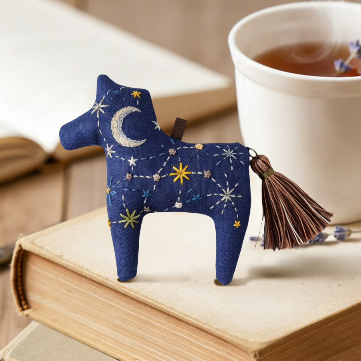 Rubbyoo Dala Horse Embroidery Kit - Celestial Moon | Whimsical Gift | Minimalist Home Decor  - image 2