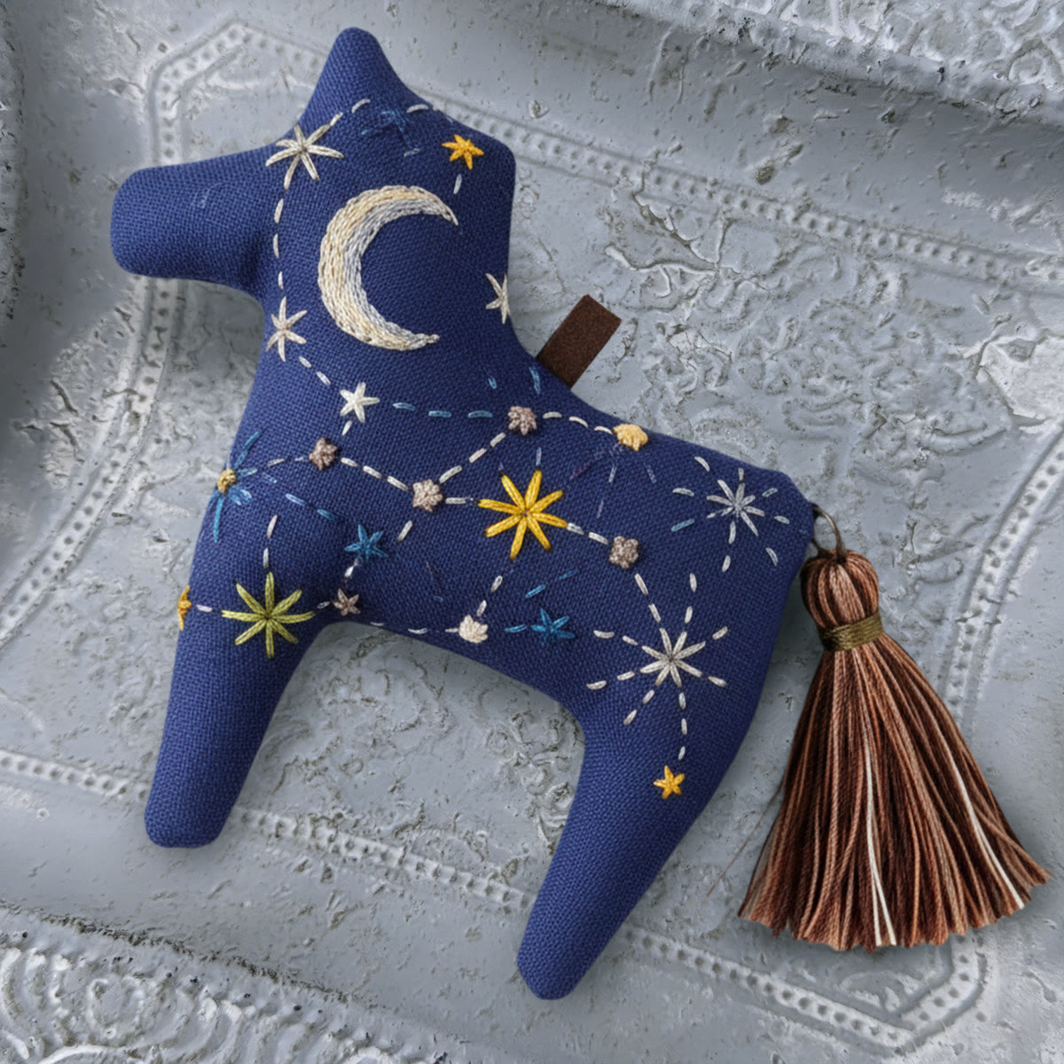 Rubbyoo Dala Horse Embroidery Kit - Celestial Moon | Whimsical Gift | Minimalist Home Decor  - image 3
