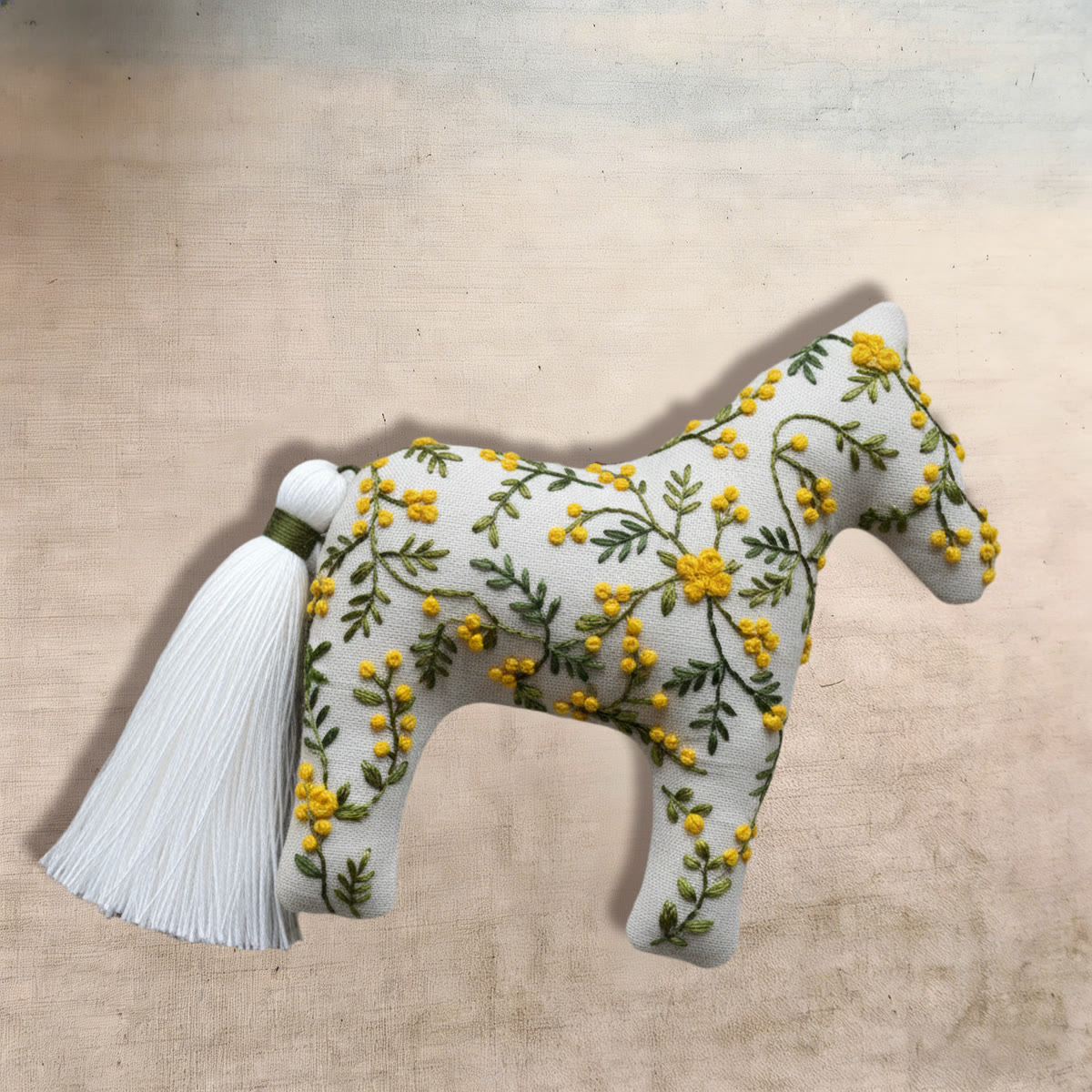 Rubbyoo Dala Horse Embroidery Kit - Grey with Yellow Blossom | Relaxing DIY | Nice Desk Accent - image 8