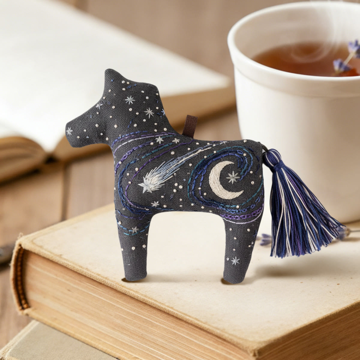 Rubbyoo Dala Horse Embroidery Kit - Star And Moon Night | Fun Craft Project | Cool Room Decoration - image 3