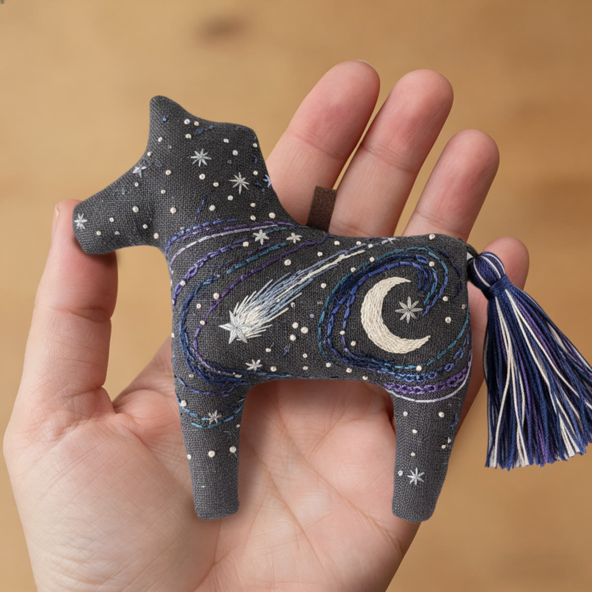 Rubbyoo Dala Horse Embroidery Kit - Star And Moon Night | Fun Craft Project | Cool Room Decoration - image 5