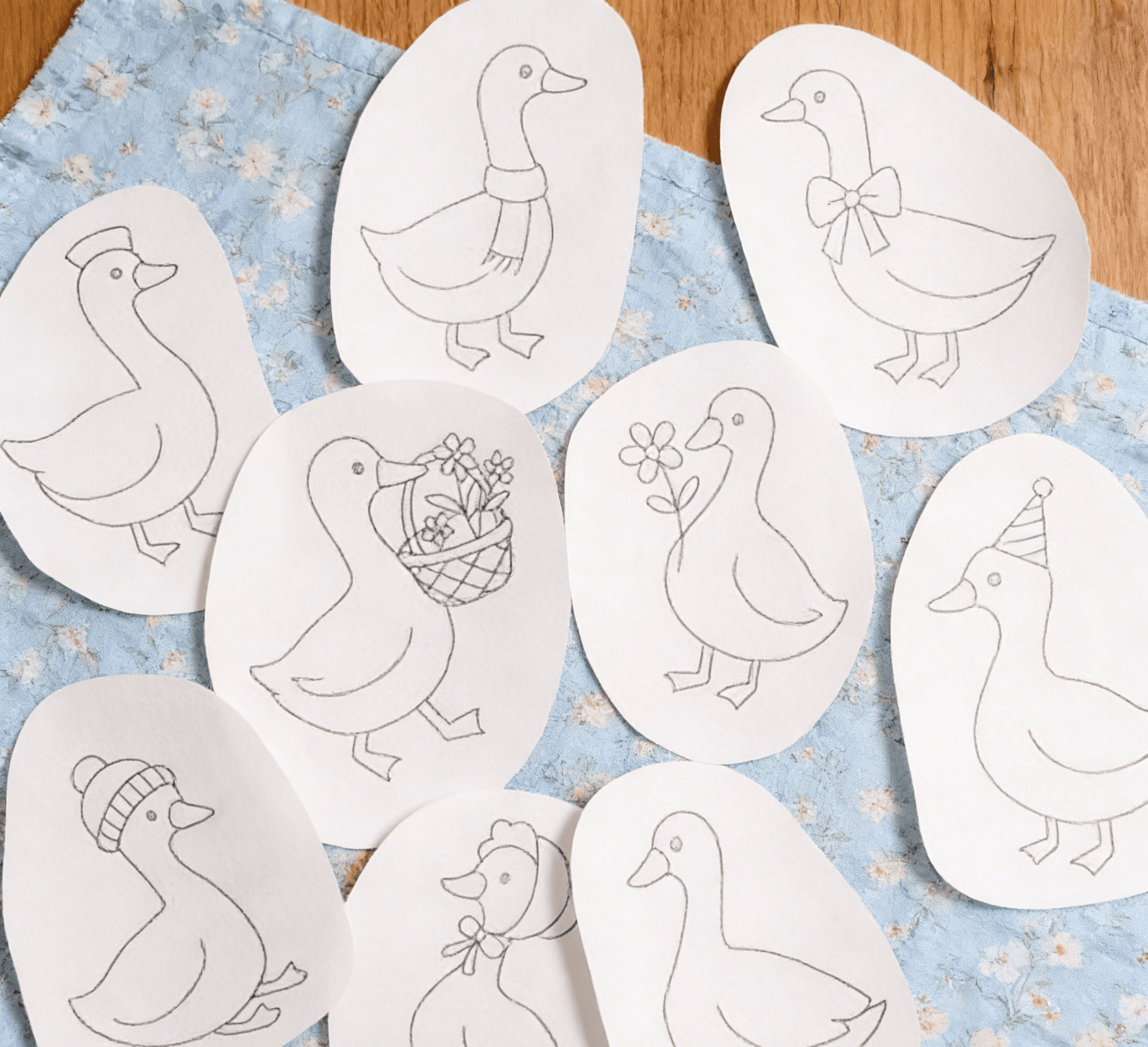 Goose Stick And Stitch Patterns | Diy Animal Stitch Design | Handmade Needle Art - 9pcs - image 2