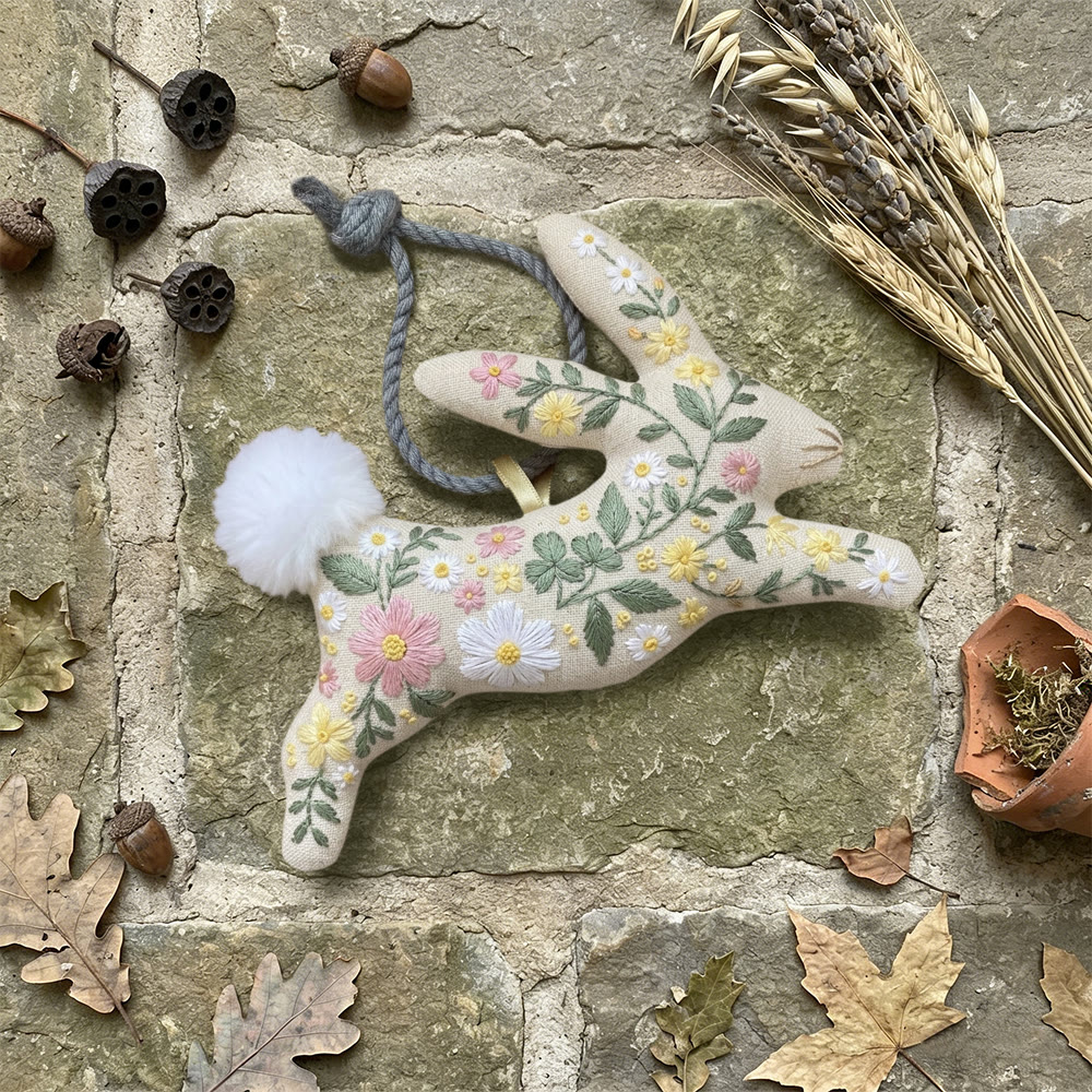 Rubbyoo Rabbit Embroidery Kit - Colorful Floral Cluster | Beginner-Friendly Craft | Exquisite Hanging Pendant - image 6