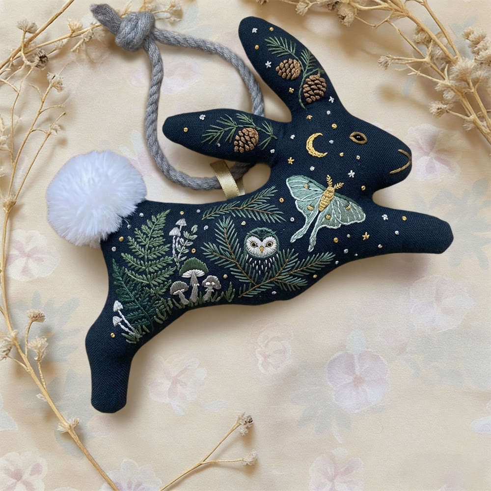 Rubbyoo Rabbit Embroidery Kit - Eagle And Moth | Easter Sewing Craft | Stuffed Bunny Decor - image 2