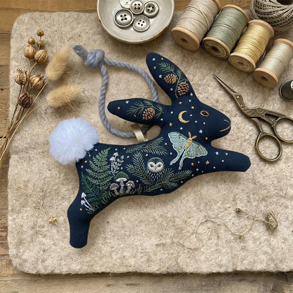 Rubbyoo Rabbit Embroidery Kit - Eagle And Moth | Easter Sewing Craft | Stuffed Bunny Decor - image 5