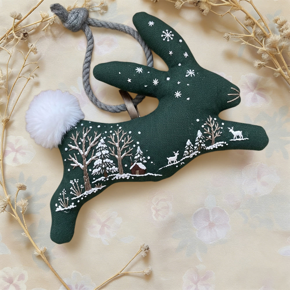 Rubbyoo Rabbit Embroidery Kit - Winter View | Adorable Animal Art | Unique Easter Day Gift - image 6