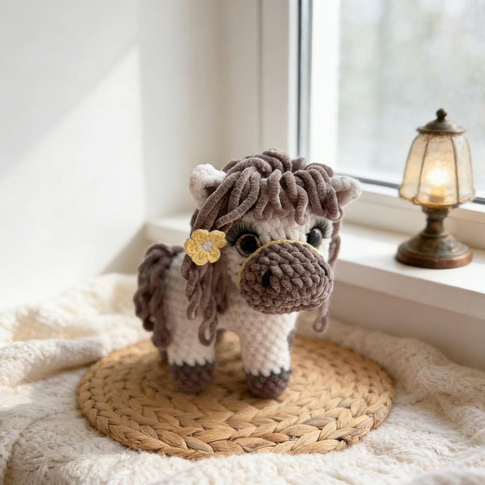 Diy Handmade Horsevcrochet Kit - Special Pony Toy | Nice Plsh Toy  - gray - image 2
