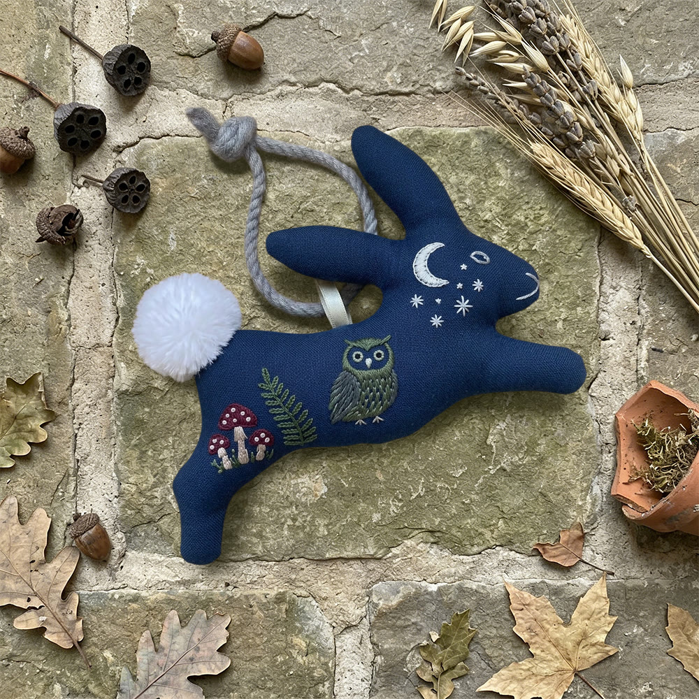 Rubbyoo Rabbit Embroidery Kit - Night Owl And Crescent Moon | Breezy Diy | Sweet Handmade Treasure - image 6