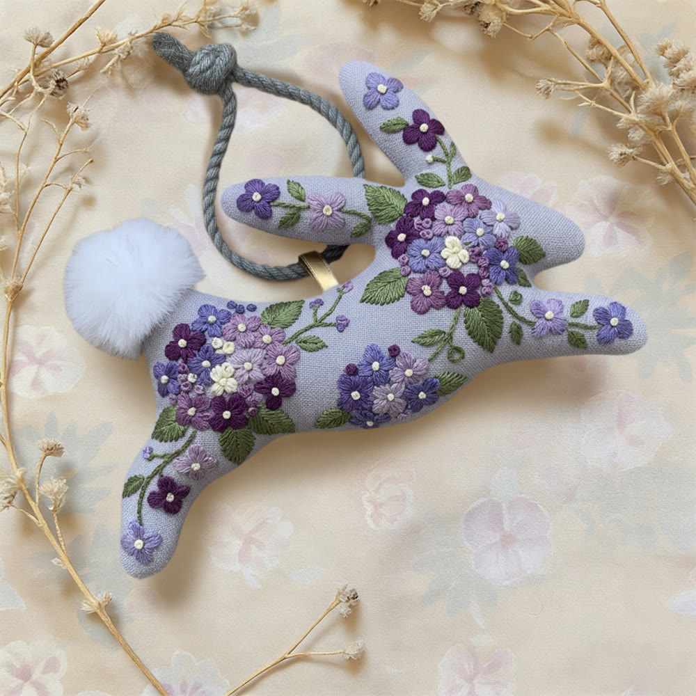 Rubbyoo Rabbit Embroidery Kit - Purple Floral Bouquet | Relaxing Craft | Top Gifting Choice - image 2