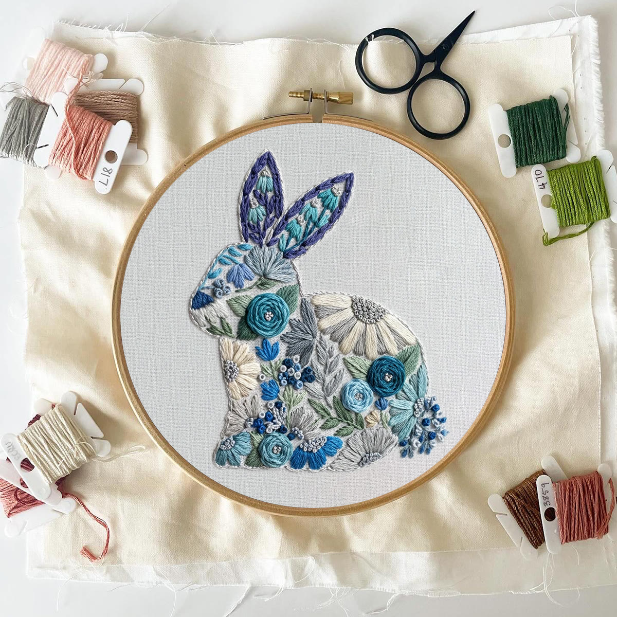 Rubbyoo Embroidery Kit - Spring Bunny | Beginner Animal Kit | Diy Sewing Project - image 3