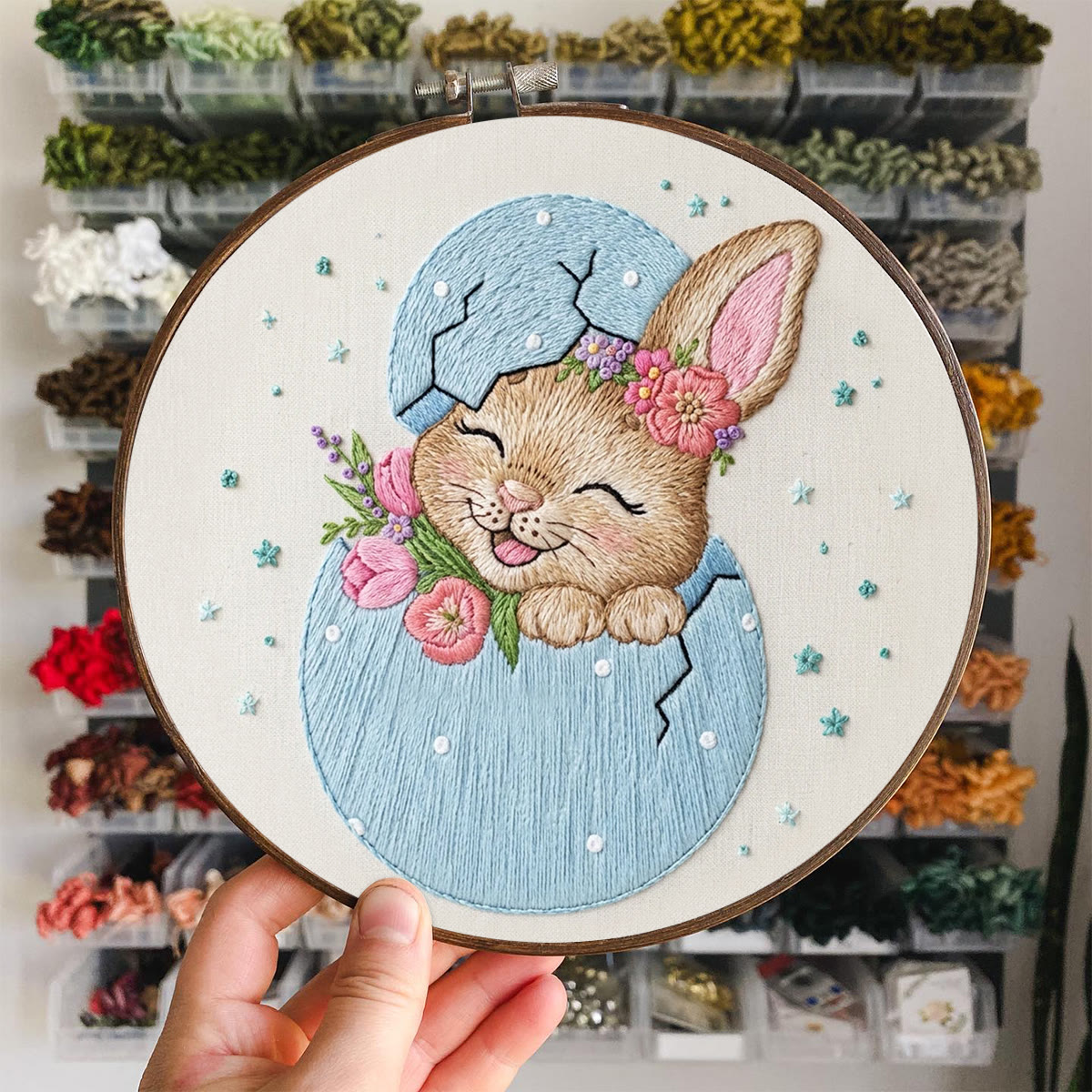 Rubbyoo Embroidery Kit - Easter Bunny | Embroidery Rabbit Pattern | Diy Spring Decoration - image 5