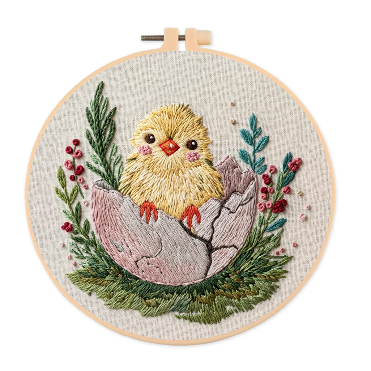 Rubbyoo Embroidery Kit - Spring Chick | Easter Animal Design |  Perfect For Holiday Decoration - 20*20cm - image 1