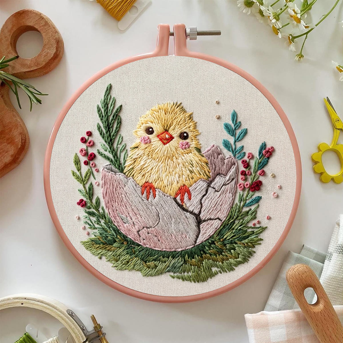 Rubbyoo Embroidery Kit - Spring Chick | Easter Animal Design |  Perfect For Holiday Decoration - image 3