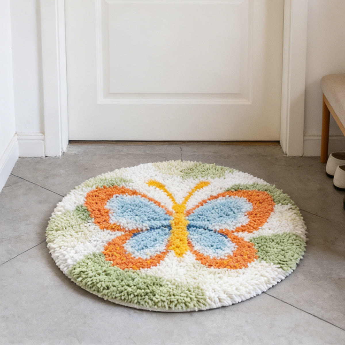 Rubbyoo Latch Hook Rug Kit - Brilliant Butterfly | Diy Yarn Craft | Easy Handmade Carpet - image 3