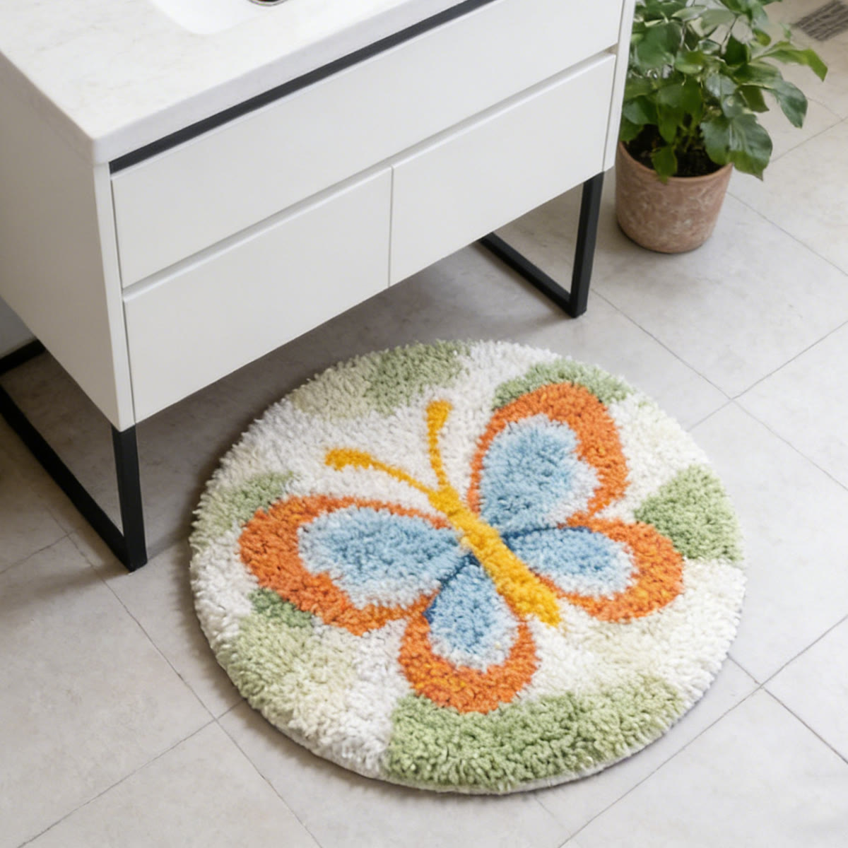 Rubbyoo Latch Hook Rug Kit - Brilliant Butterfly | Diy Yarn Craft | Easy Handmade Carpet - image 2