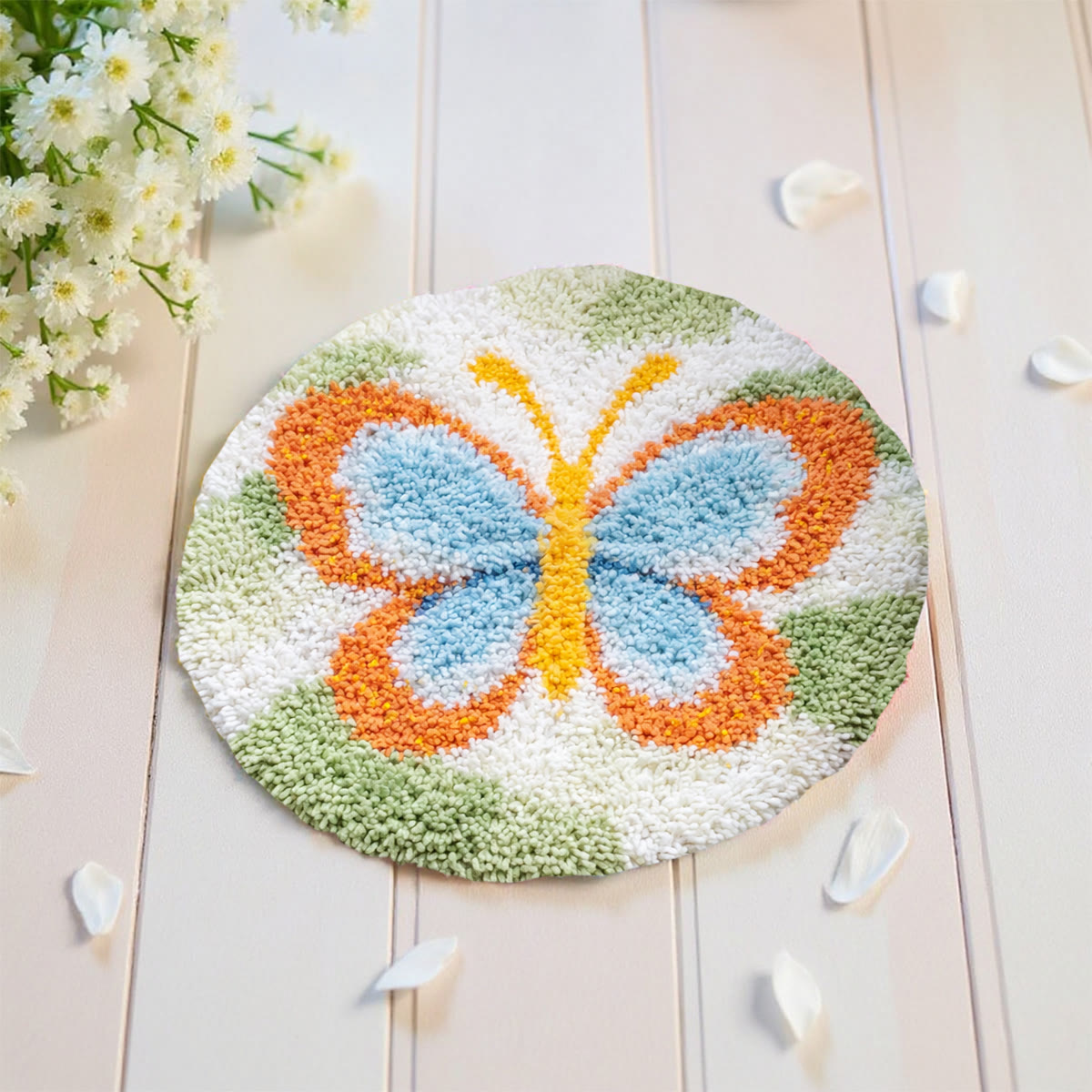 Rubbyoo Latch Hook Rug Kit - Brilliant Butterfly | Diy Yarn Craft | Easy Handmade Carpet - image 7
