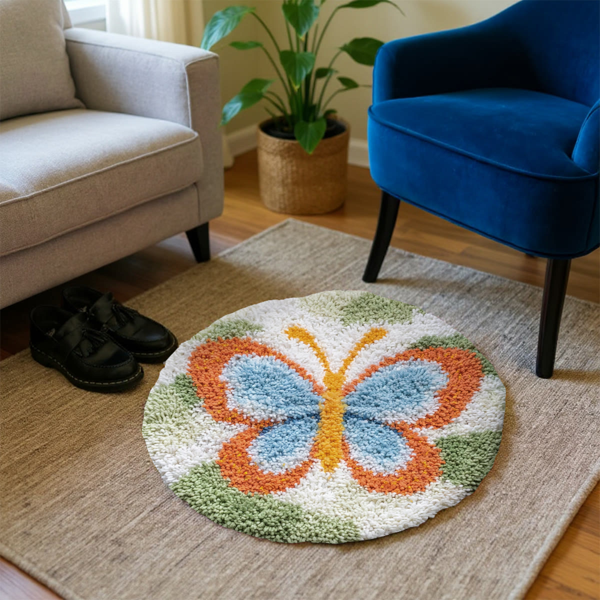 Rubbyoo Latch Hook Rug Kit - Brilliant Butterfly | Diy Yarn Craft | Easy Handmade Carpet - image 4