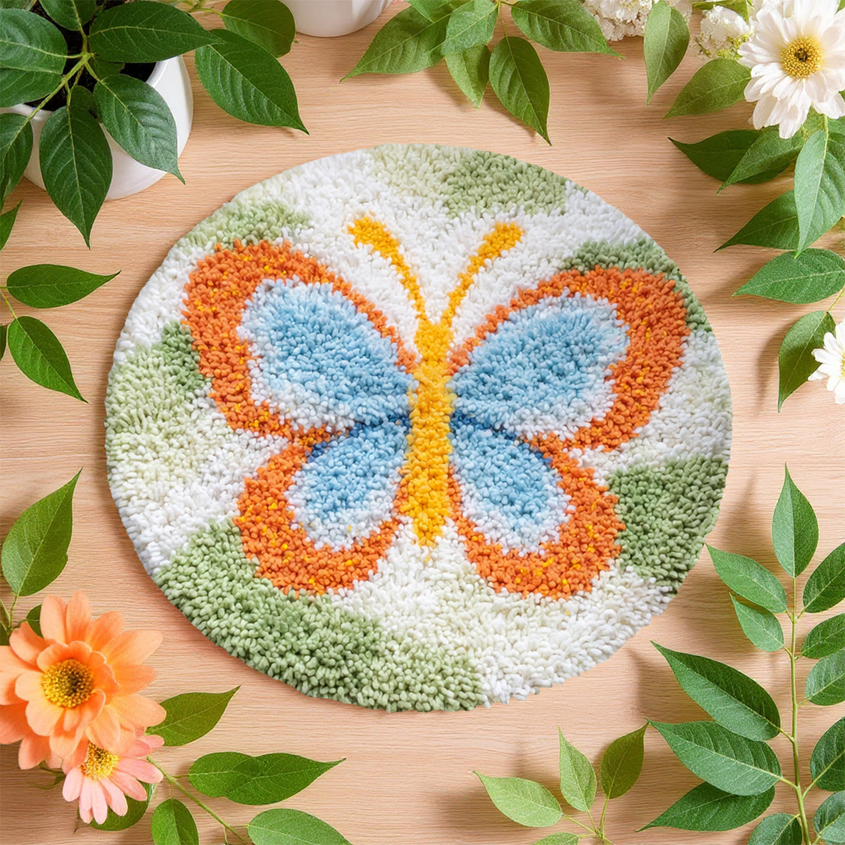 Rubbyoo Latch Hook Rug Kit - Brilliant Butterfly | Diy Yarn Craft | Easy Handmade Carpet - image 8