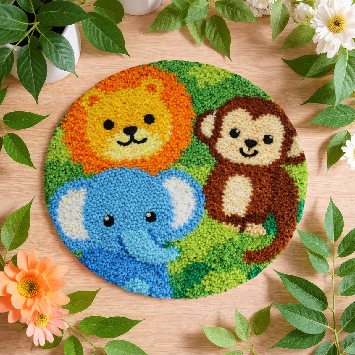 Rubbyoo Latch Hook Rug Kit - Zoo Party | Ideal Handmade Gift | Beginner-friendly Home Ornament - image 7