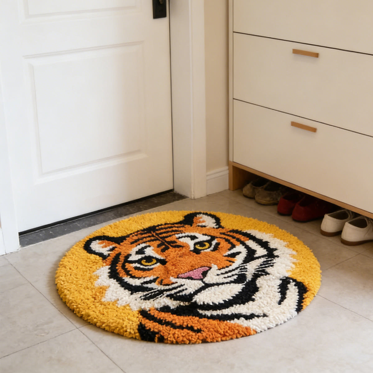 Rubbyoo Latch Hook Rug Kit - Fierce Tiger | Diy Animal Craft | Perfect Birthday Gift  - image 2