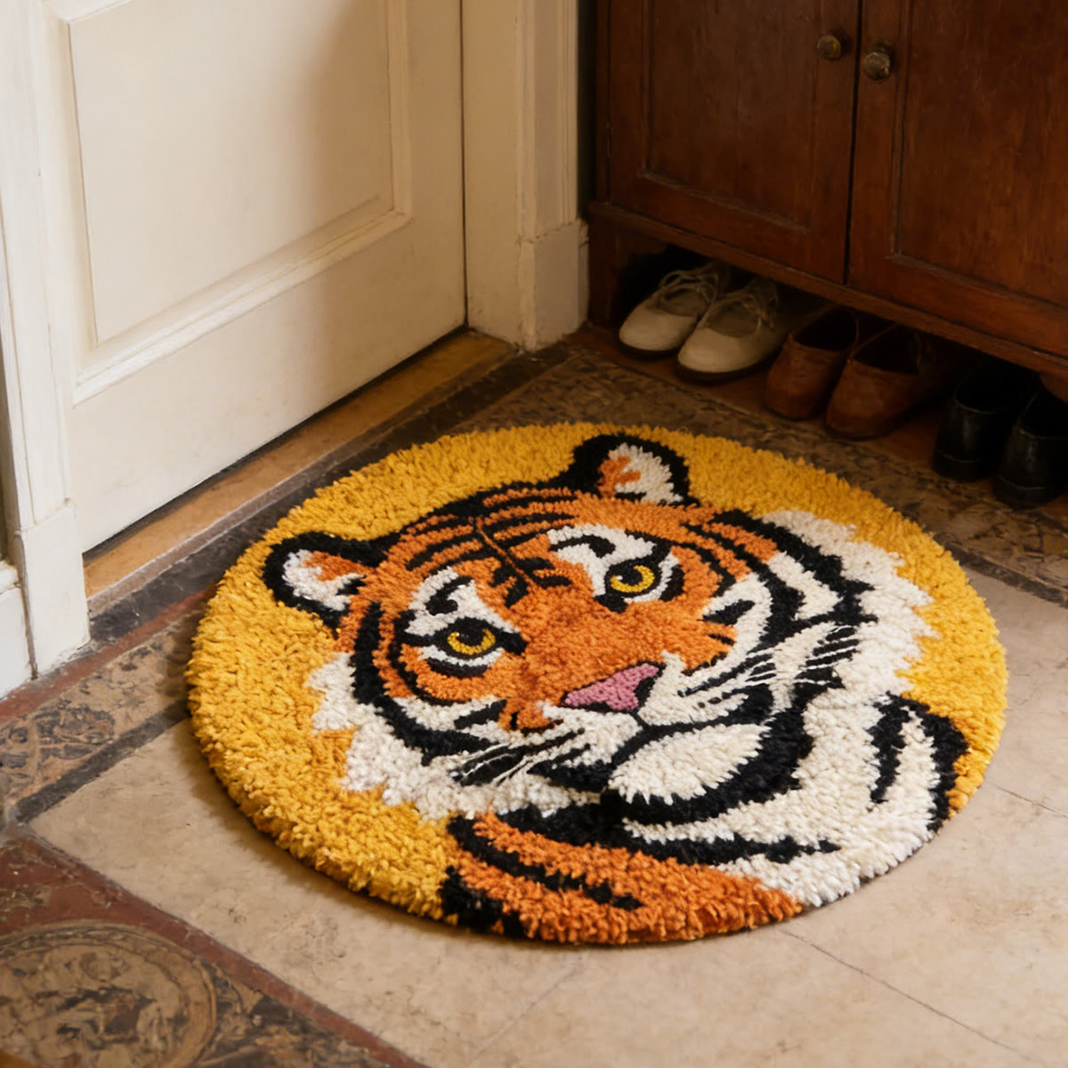 Rubbyoo Latch Hook Rug Kit - Fierce Tiger | Diy Animal Craft | Perfect Birthday Gift  - image 4