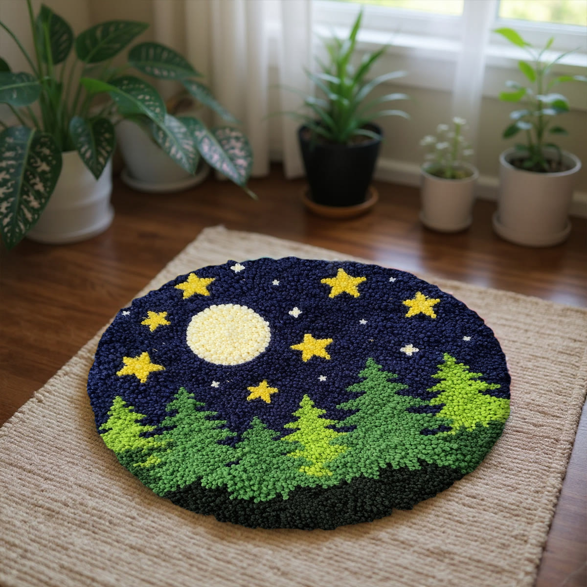 Rubbyoo Latch Hook Rug Kit - Good Night | Bedroom Tufted  Rug | Diy Handmade Craft - image 2