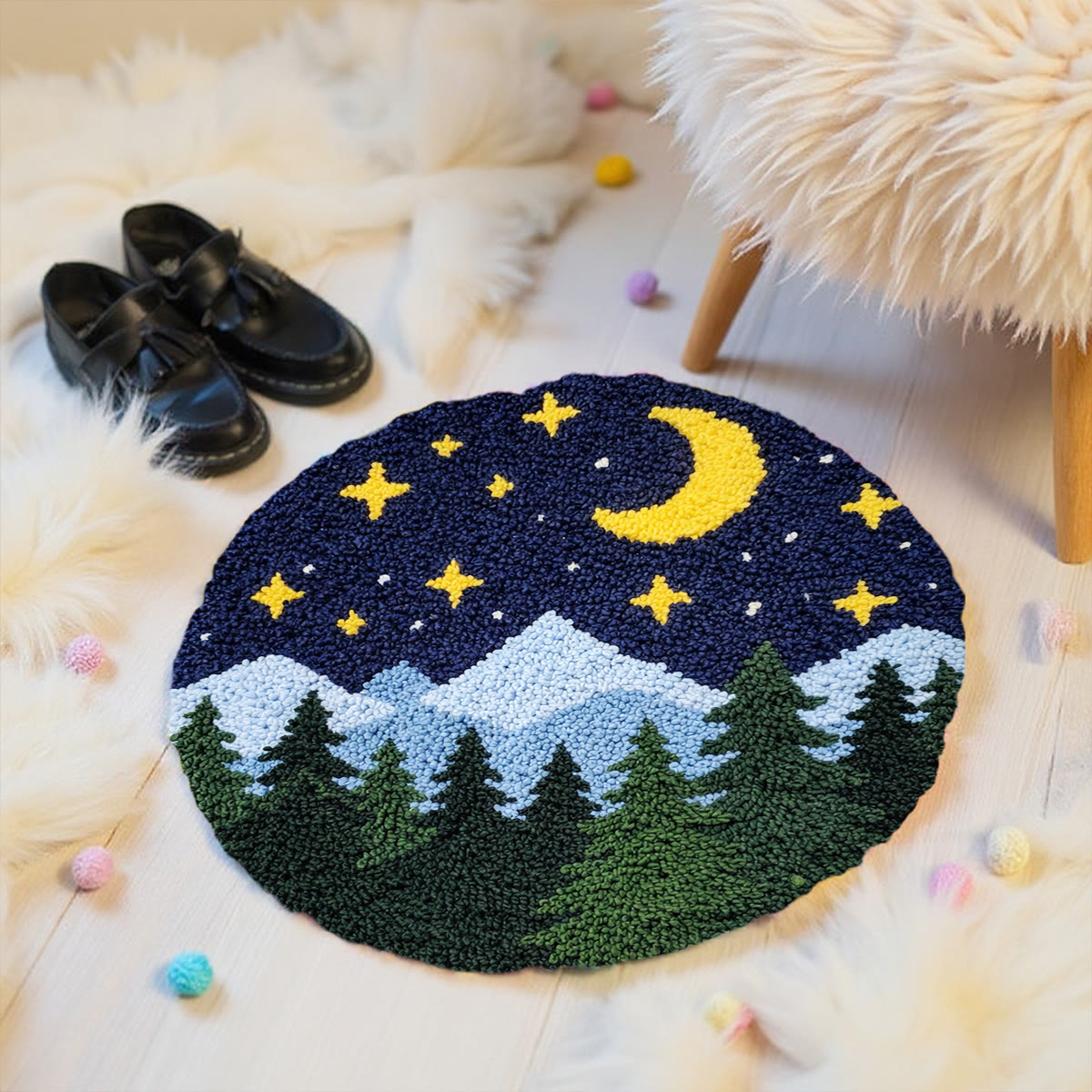 Rubbyoo Latch Hook Rug Kit - Night With Twinkling Stars | Creative Handmade Art | Suitable Craft For Beginner  - image 6