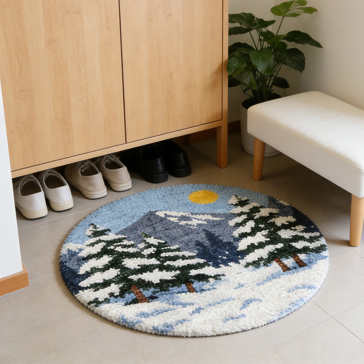 Rubbyoo Latch Hook Rug Kit - Winter View | Handmade Door Mat | diy housewarming craft - image 2