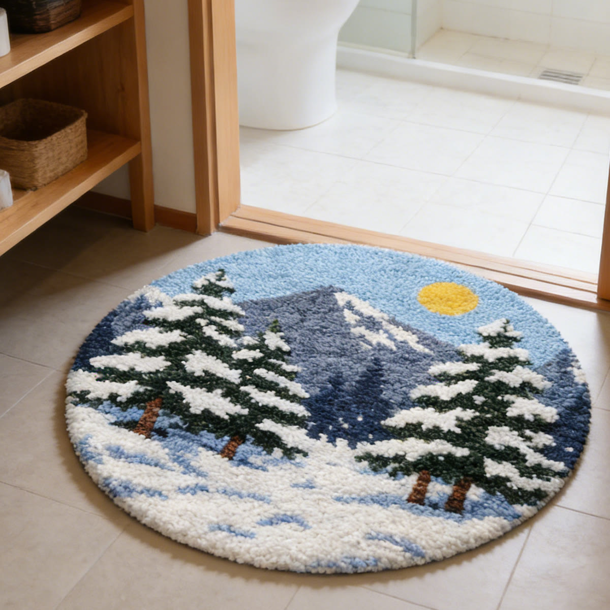 Rubbyoo Latch Hook Rug Kit - Winter View | Handmade Door Mat | diy housewarming craft - image 3