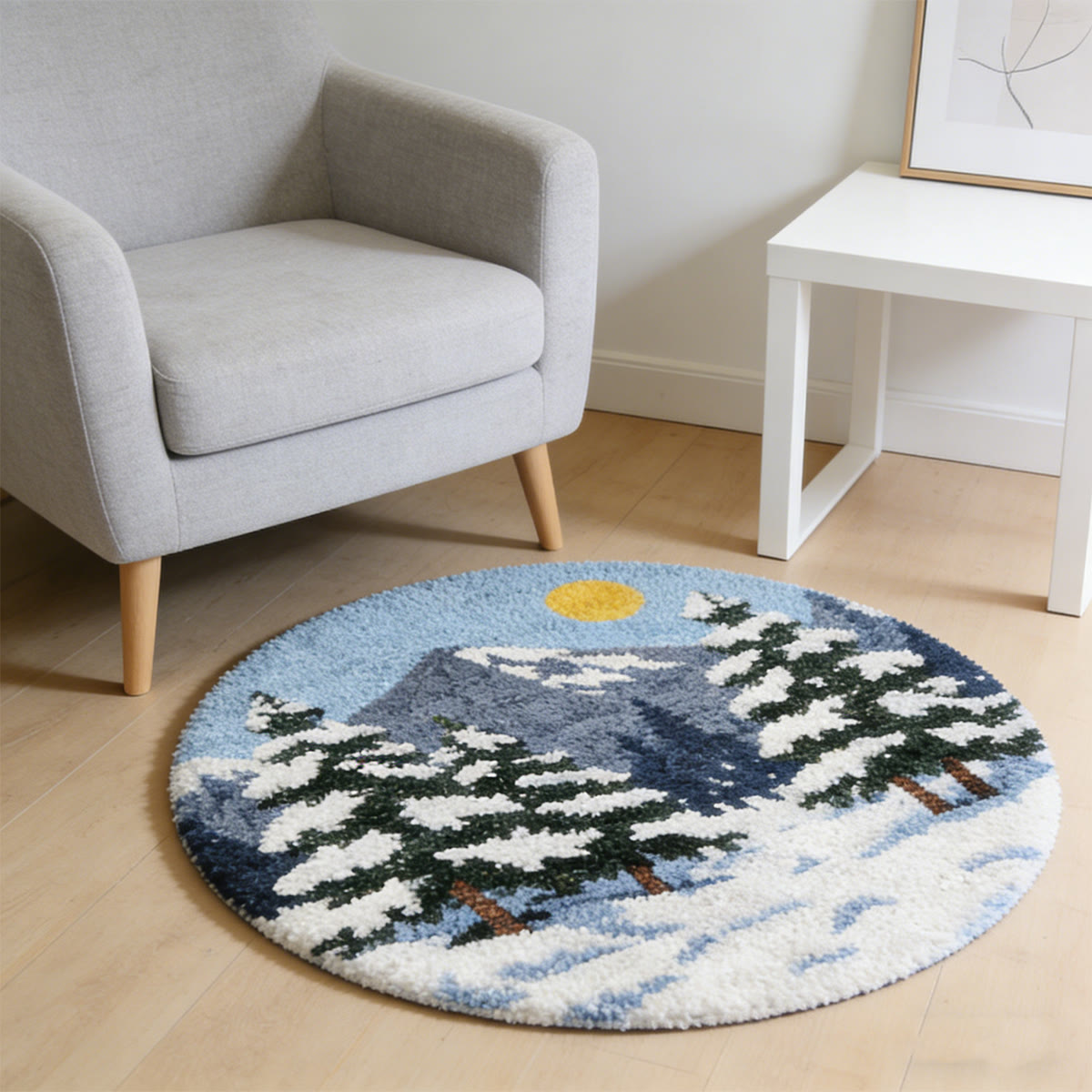 Rubbyoo Latch Hook Rug Kit - Winter View | Handmade Door Mat | diy housewarming craft - image 6