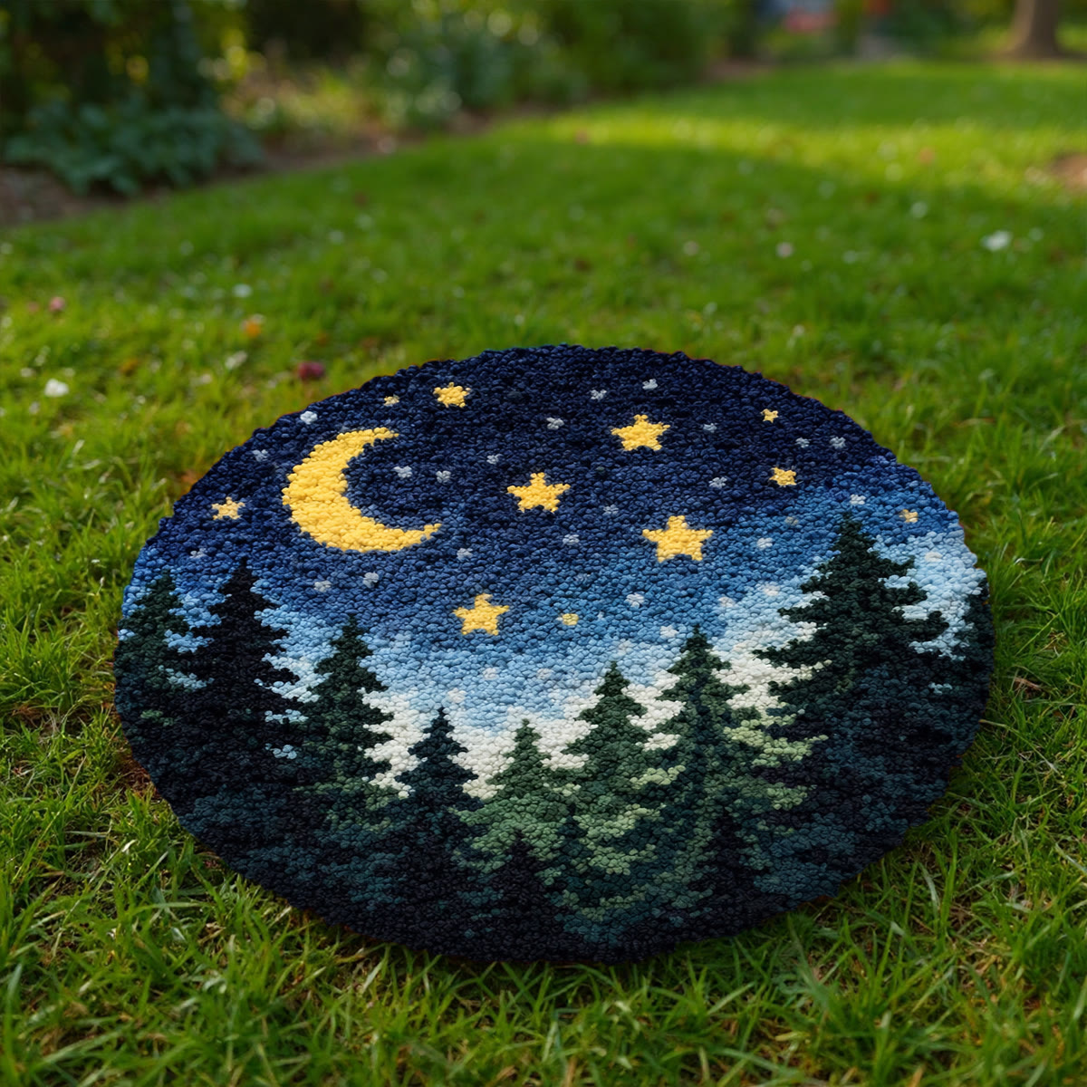 Rubbyoo Latch Hook Rug Kit - Shimmering Forest | Diy Landscape Craft | Bathroom Floor Mat - image 8