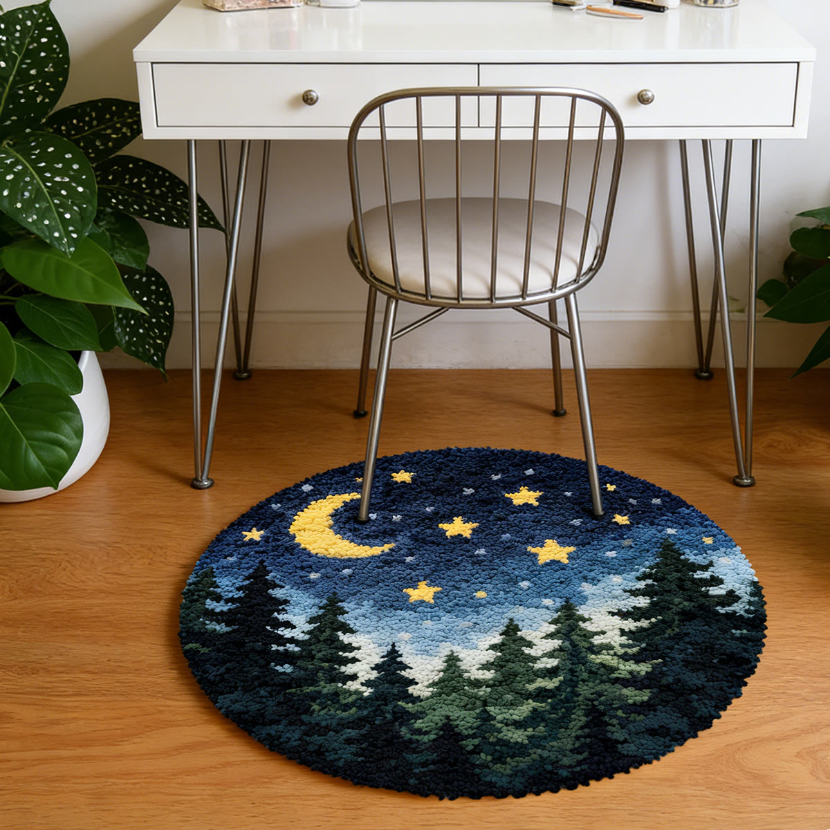 Rubbyoo Latch Hook Rug Kit - Shimmering Forest | Diy Landscape Craft | Bathroom Floor Mat - image 2