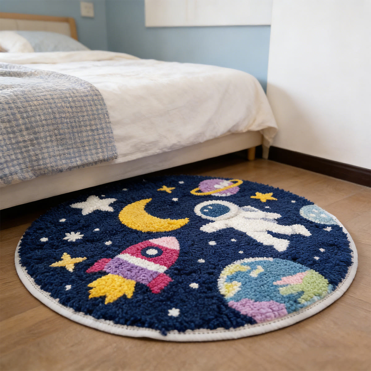 Rubbyoo Latch Hook Rug Kit - Astronaut Space | Diy Planet Carpet | Unique Handmade Craft  - image 2