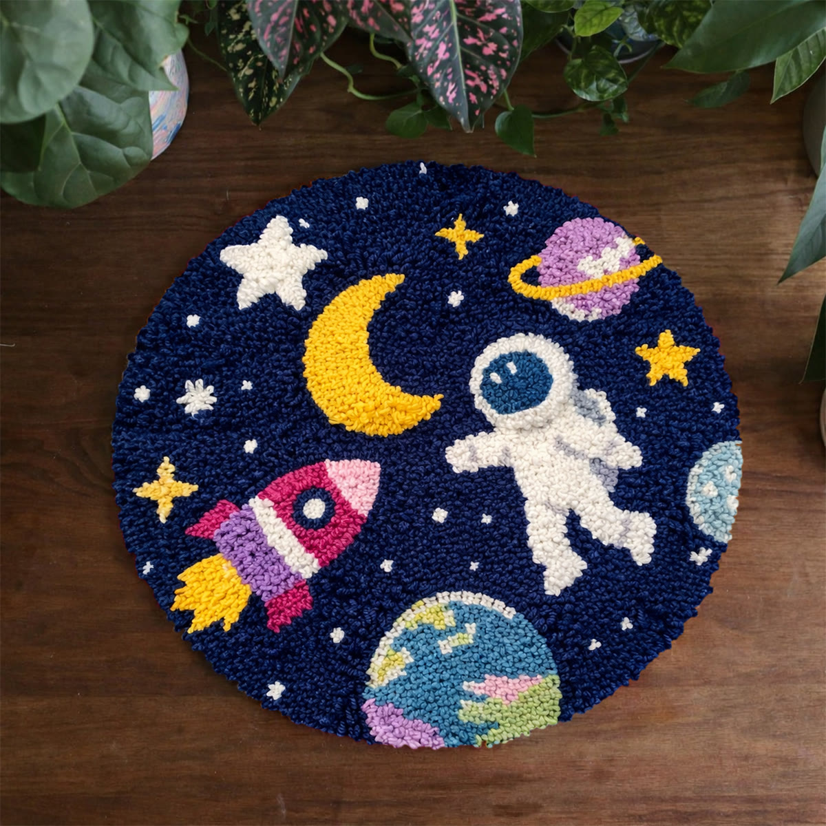 Rubbyoo Latch Hook Rug Kit - Astronaut Space | Diy Planet Carpet | Unique Handmade Craft  - image 10
