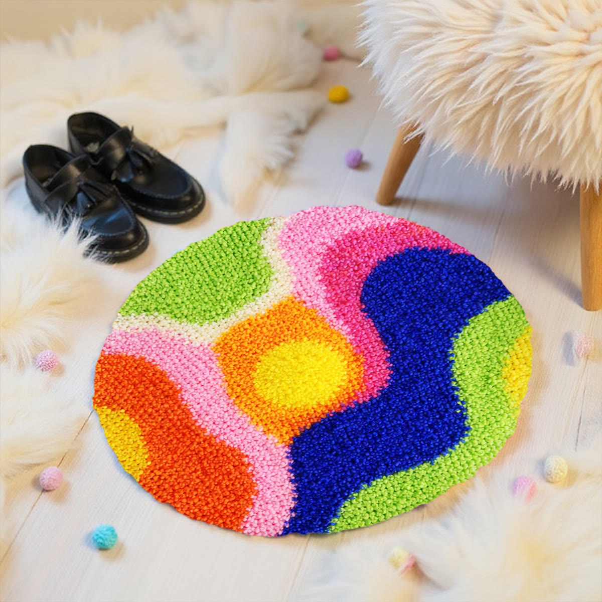 Rubbyoo Latch Hook Rug Kit - Colourful Design | Handmade  Room Decor | Special Gift For Friend - image 3