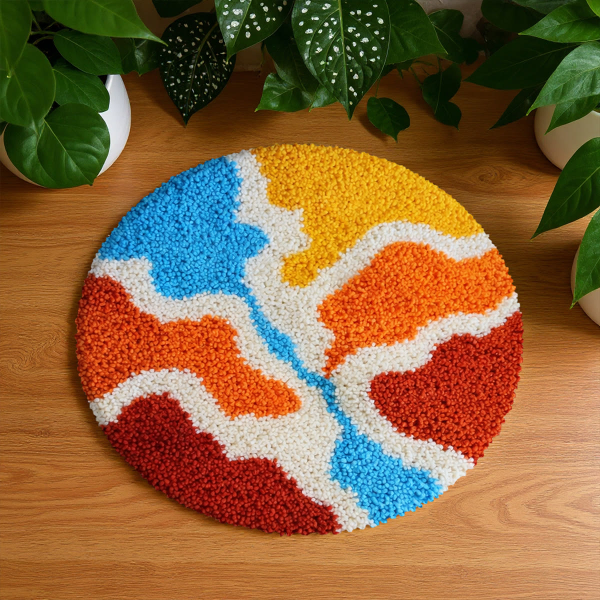 Rubbyoo Latch Hook Rug Kit - Multicolor Printing | Diy Tufted Rug | Carpet For Bedroom - 48×48cm - image 1