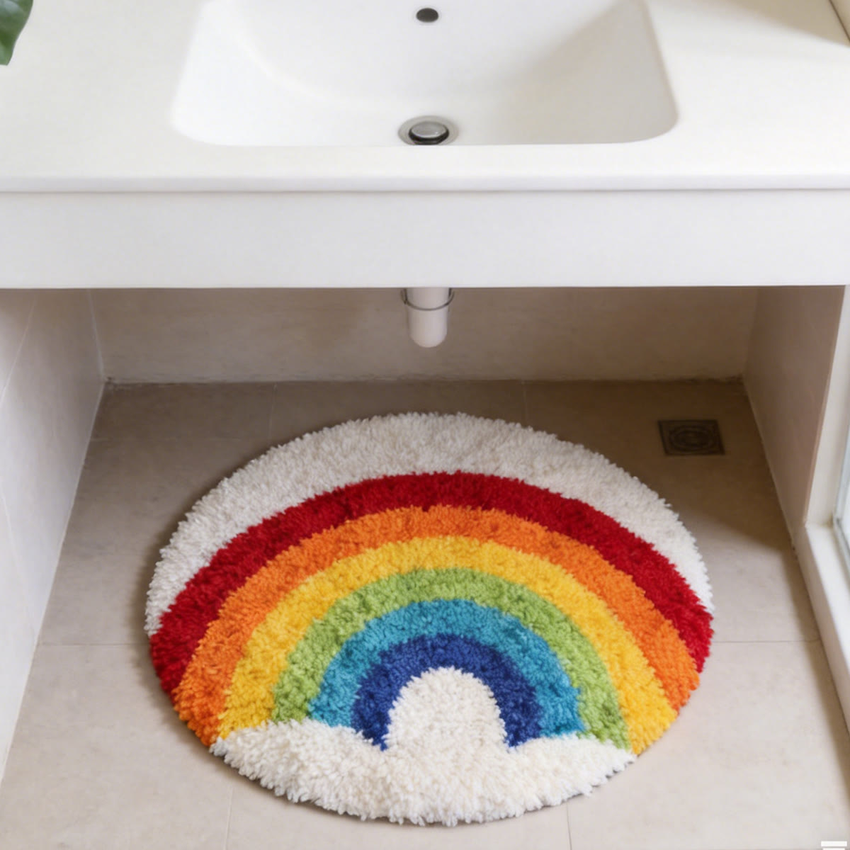 Rubbyoo Latch Hook Rug Kit - Vivid Rainbow | Easy Handicraft For Starter | Decor For Bathroom - image 2