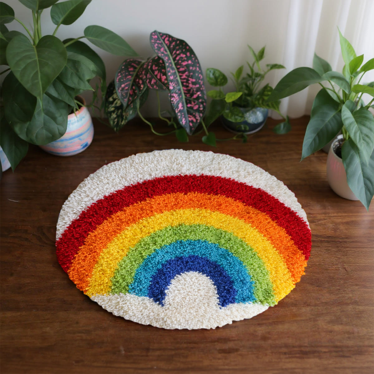 Rubbyoo Latch Hook Rug Kit - Vivid Rainbow | Easy Handicraft For Starter | Decor For Bathroom - image 5