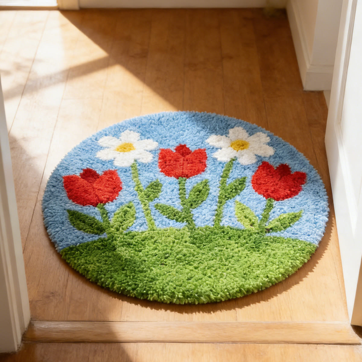 Rubbyoo Latch Hook Rug Kit - Little Flower | Spring Home Decoration | Easy Handmade Art - image 2