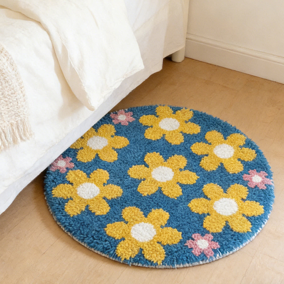Rubbyoo Latch Hook Rug Kit - Yellow Flower | Charming Floral Craft | Diy Handmade Gift - image 3