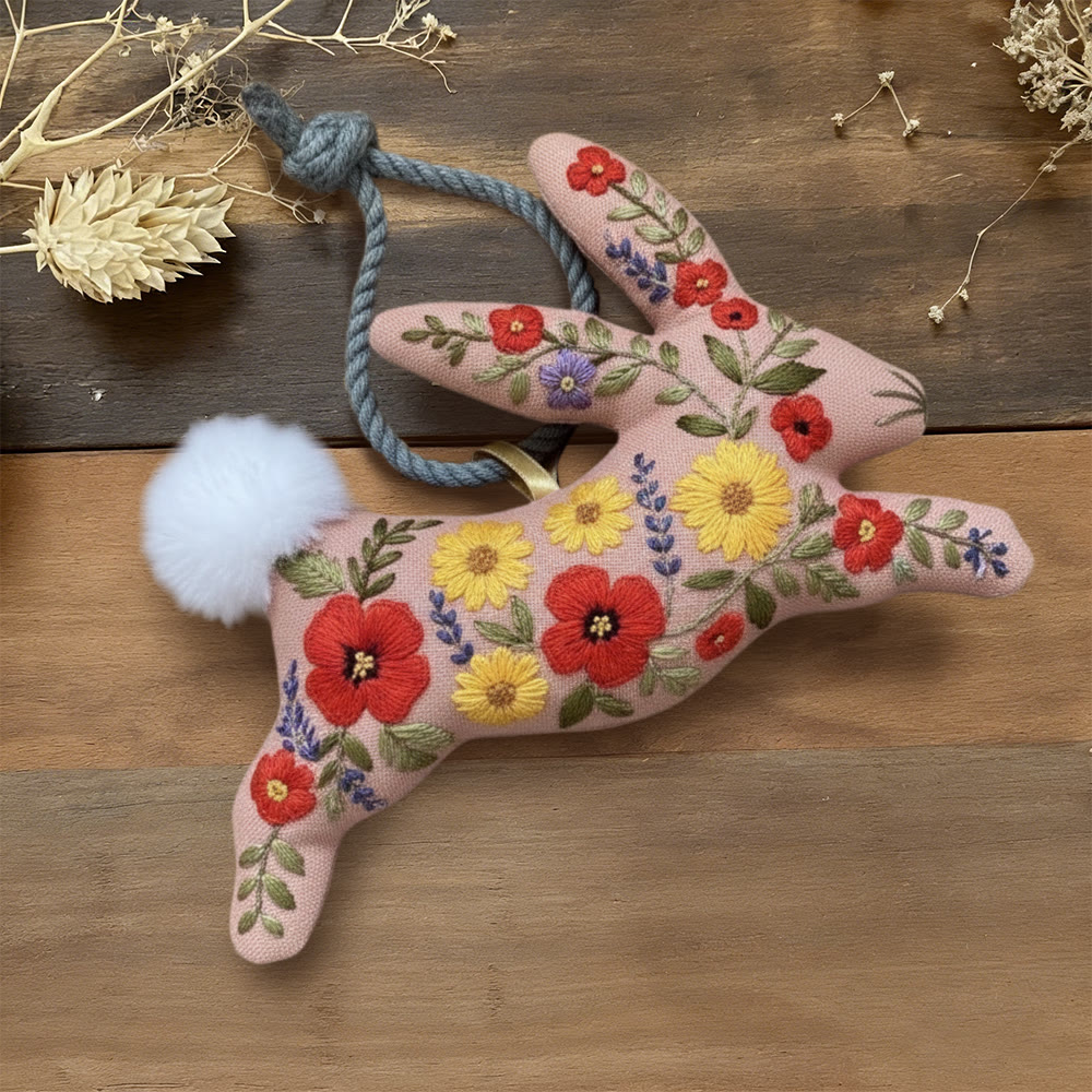 Rubbyoo Rabbit Embroidery Kit - Spring Charming | Adorable Bunny Art | Thoughtful Handmade Gifts - 6 inches hoop kit - image 1