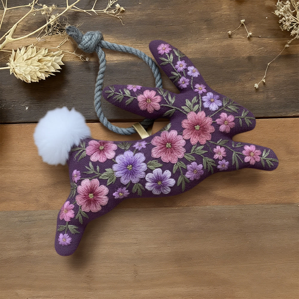 Rubbyoo Rabbit Embroidery Kit - Delicate Flower | Nice Gift For Her | Diy Handmade Artwork - 6 inches hoop kit - image 1