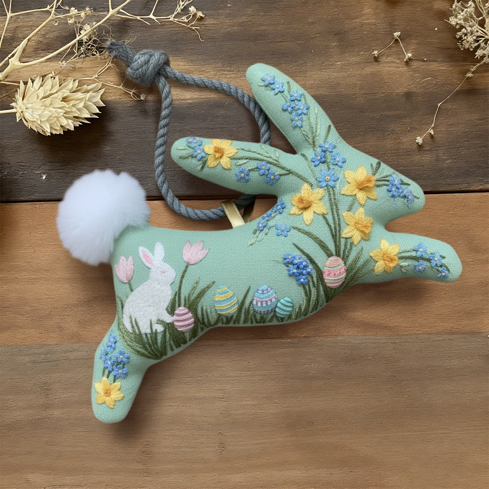 Rubbyoo Rabbit Embroidery Kit - Easter Bunny | Creative Spring Decor | Diy Holiday Gift  - 6 inches hoop kit - image 1