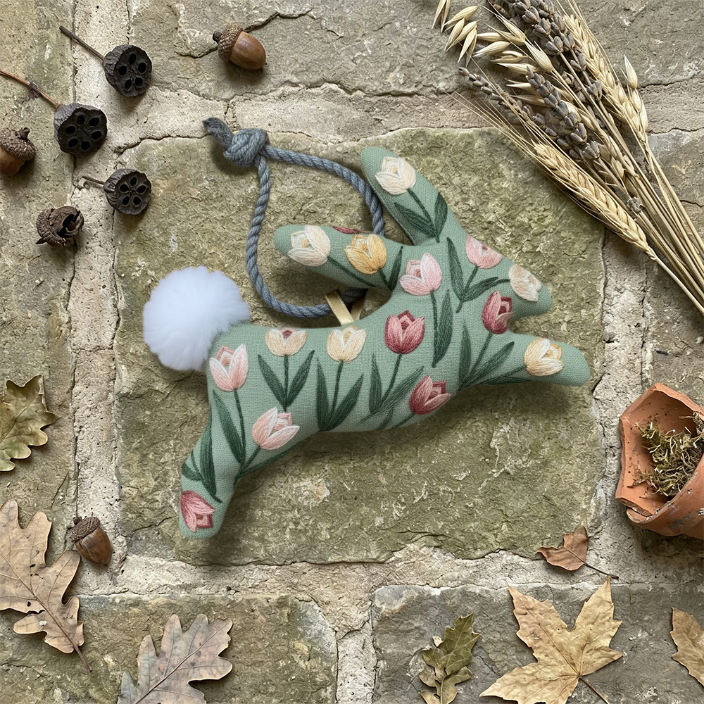 Rubbyoo Rabbit Embroidery Kit - Vibrant Tulips | Colorful Flower Craft | Special Handmade Gift For Mom - image 3