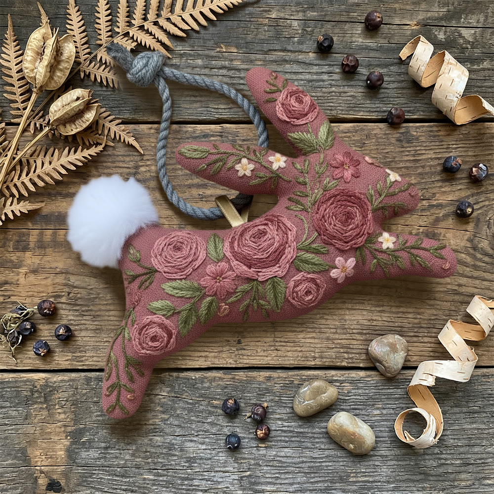 Rubbyoo Rabbit Embroidery Kit - Romantic Flowers | Unique Floral Art  | Gift For Mom - image 3