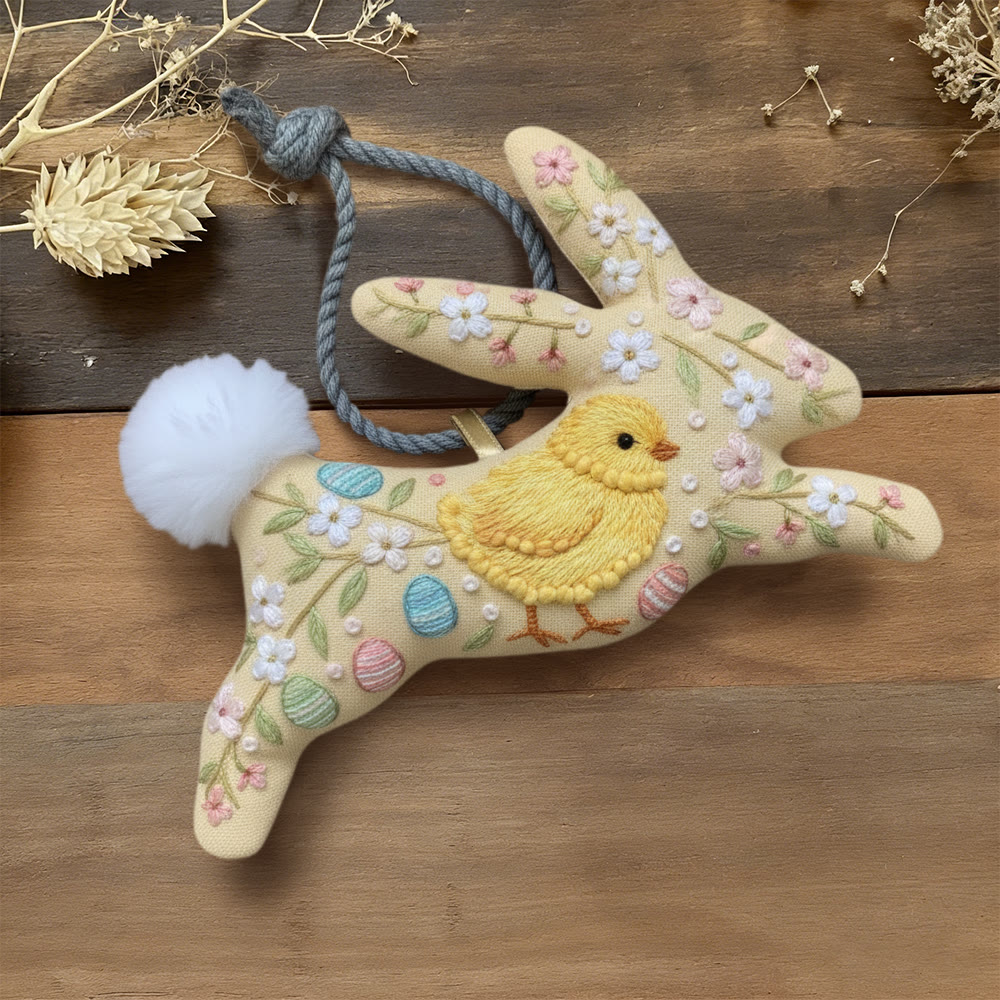 Rubbyoo Rabbit Embroidery Kit - Easter Chick | Unique Holiday Art | Perfect Handmade Gift - 6 inches hoop kit - image 1