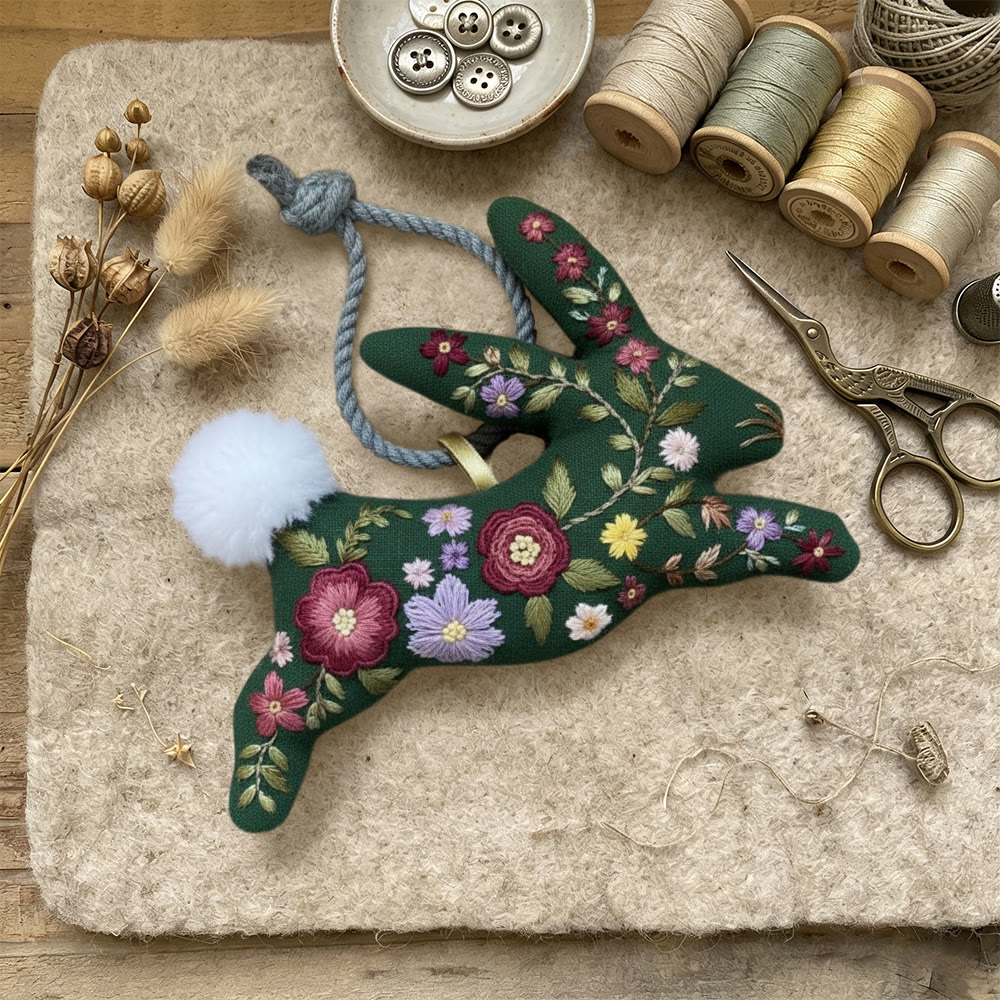 Rubbyoo Rabbit Embroidery Kit - Spring Wildflower | Diy Bunny Craft | Beginner Handmade Art - image 2