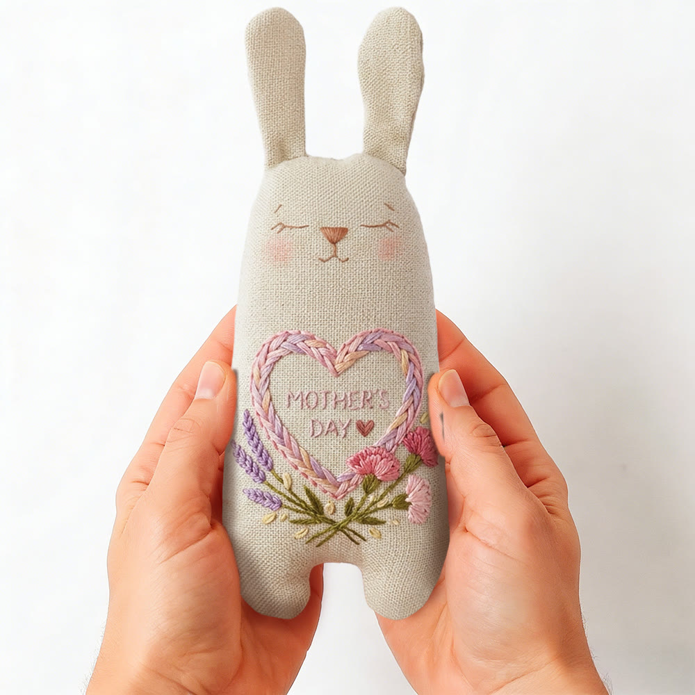 Rubbyoo Bunny Toy Embroidery Kit - Mother's Day Heart And Carnation | Relaxing Craft | Top Gifting Choice For Mom - image 2