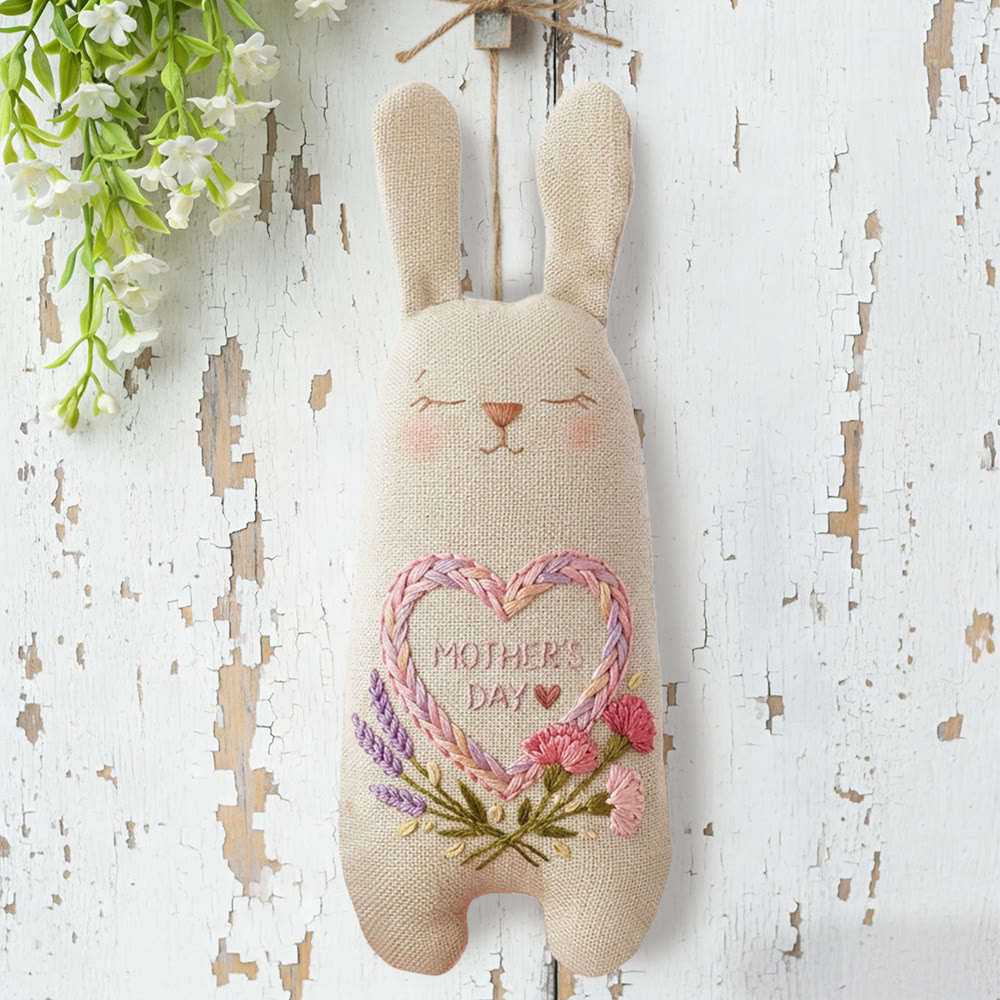 Rubbyoo Bunny Toy Embroidery Kit - Mother's Day Heart And Carnation | Relaxing Craft | Top Gifting Choice For Mom - image 4